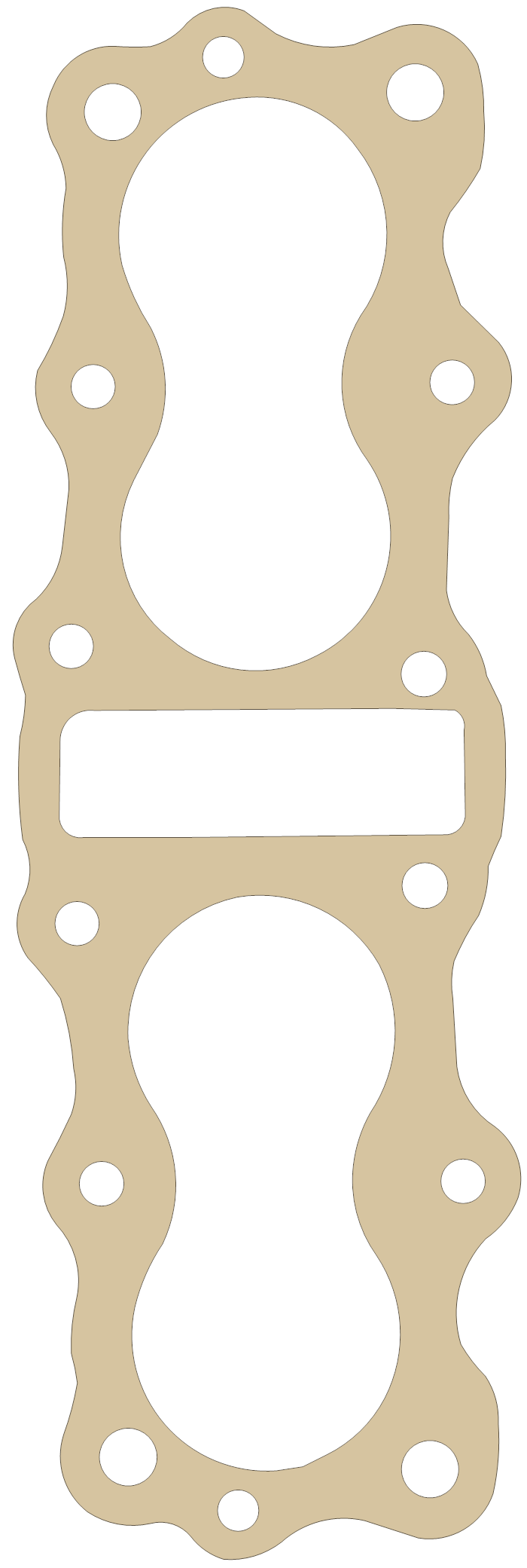 Honda 12191-333-010 gasket outline, OEM 12191-333-010, A material