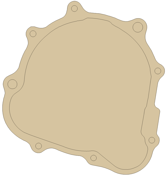 Honda Dyno Cover gasket outline, OEM 11395-KCN-000, A material