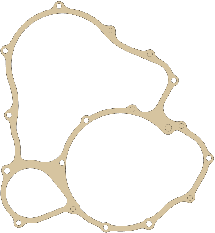 Honda R. Crankcase Cover gasket outline, OEM 11394-371-306, A material