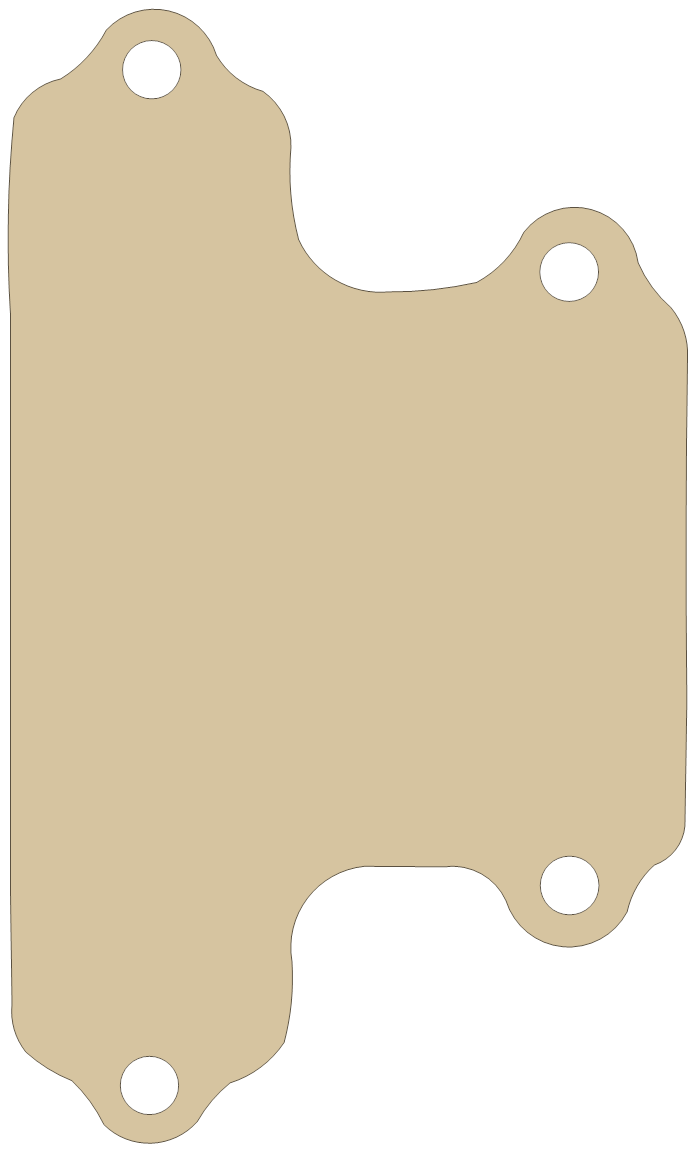 Honda Final Gear Cover gasket outline, OEM 11372-463-003, B material