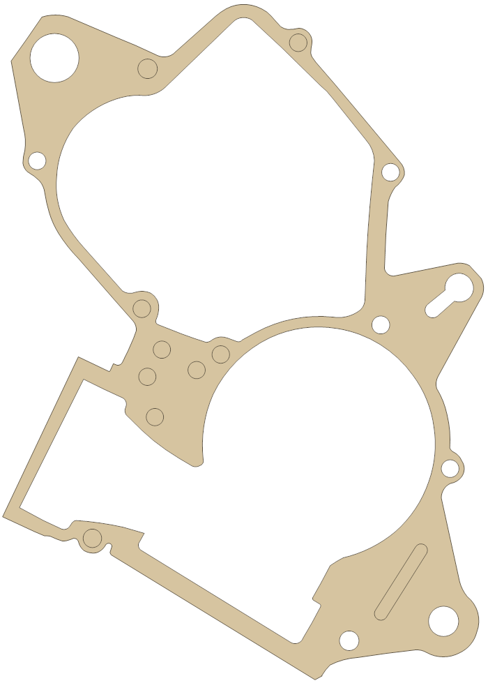 Honda CR125R Center Case gasket outline