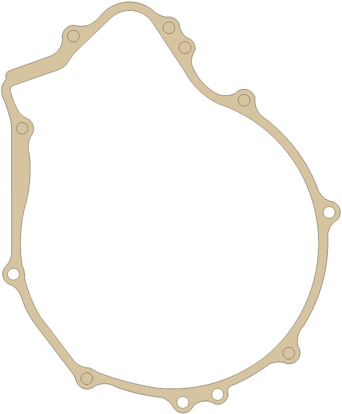 Polaris Recoil gasket outline, OEM 3086898, A material