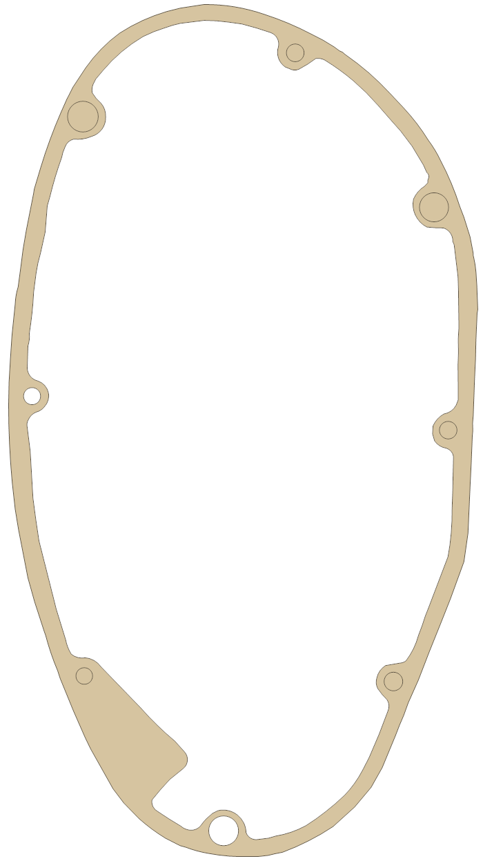 Ducati Case gasket outline, OEM 0600.49.165, D material