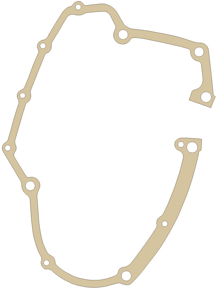 Ducati Primary gasket outline, OEM 0400.49.130, D material