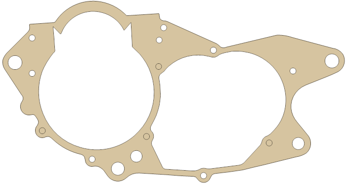new Crankcase gasket outline, OEM 11191-KA4-306, A material