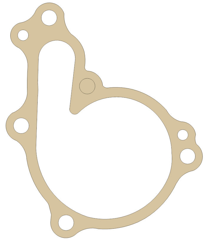 new YZ125H Water Pump gasket outline