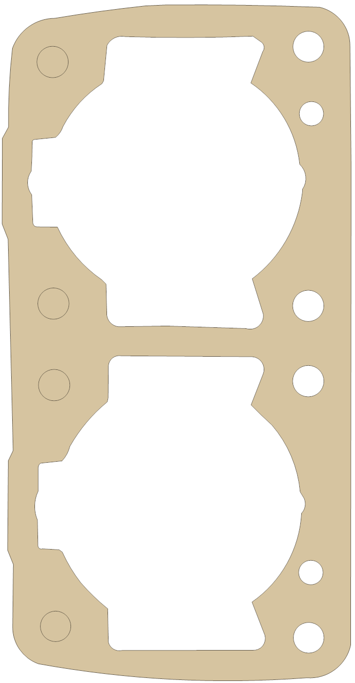Kawasaki Base B Material gasket outline, OEM 11060-3711, B material