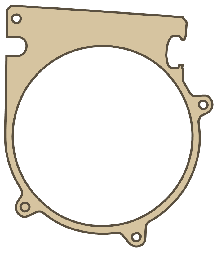 Suzuki Magneto Cover gasket outline, OEM 11483-16500, A material