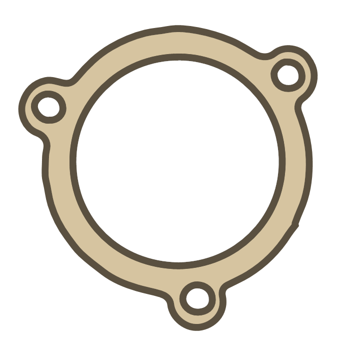 Suzuki GT 750 Thermostat Cover Gasket gasket outline