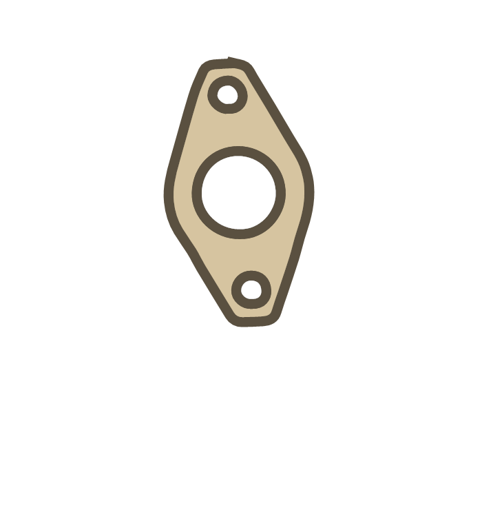 Yamaha Manifold Gasket gasket outline, OEM 353-13556-00, A material