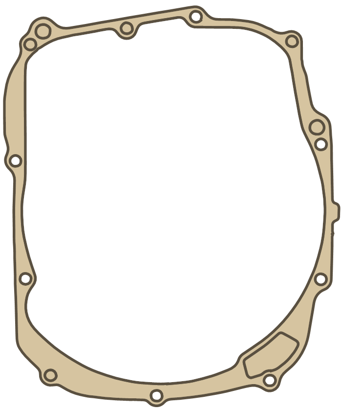 Yamaha Crankcase 2 gasket outline, OEM 1AE-15461-00-00