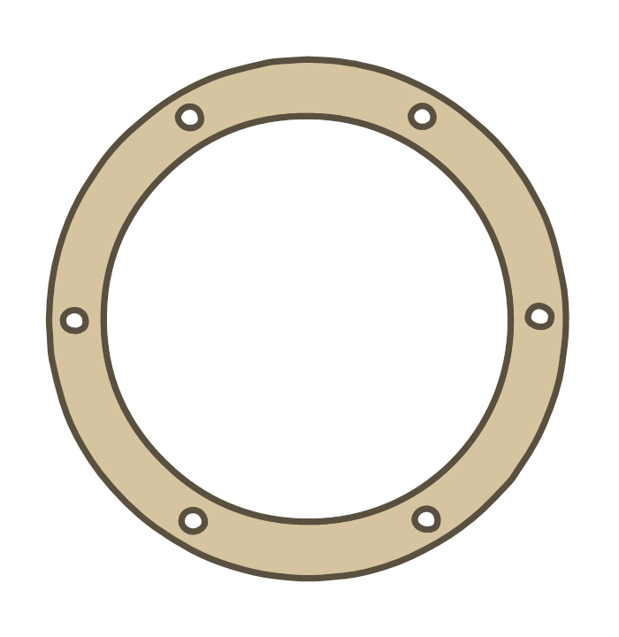 Suzuki Muffler Joint gasket outline, OEM 14181-33e00, A material