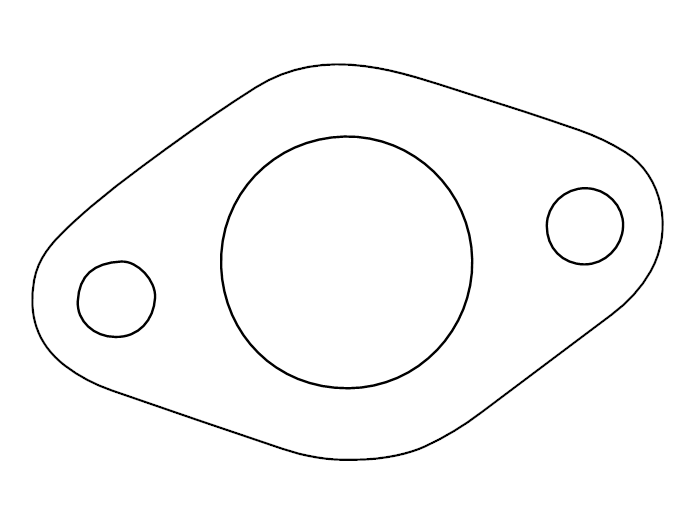 Royal Enfield GASKET CARB FLANGE gasket outline, OEM 144625