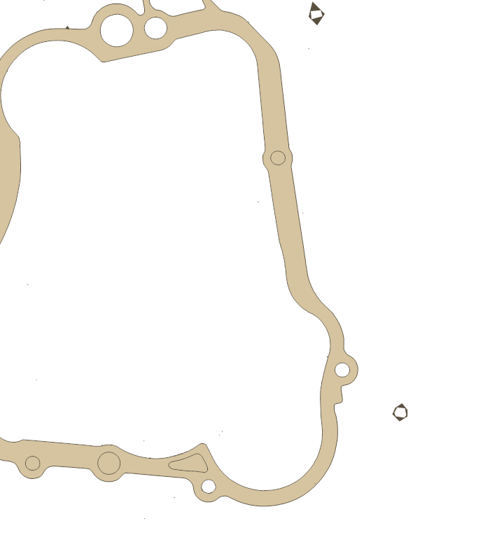 Yamaha IN clutch cover gasket outline, OEM BR8-15461-00, A material
