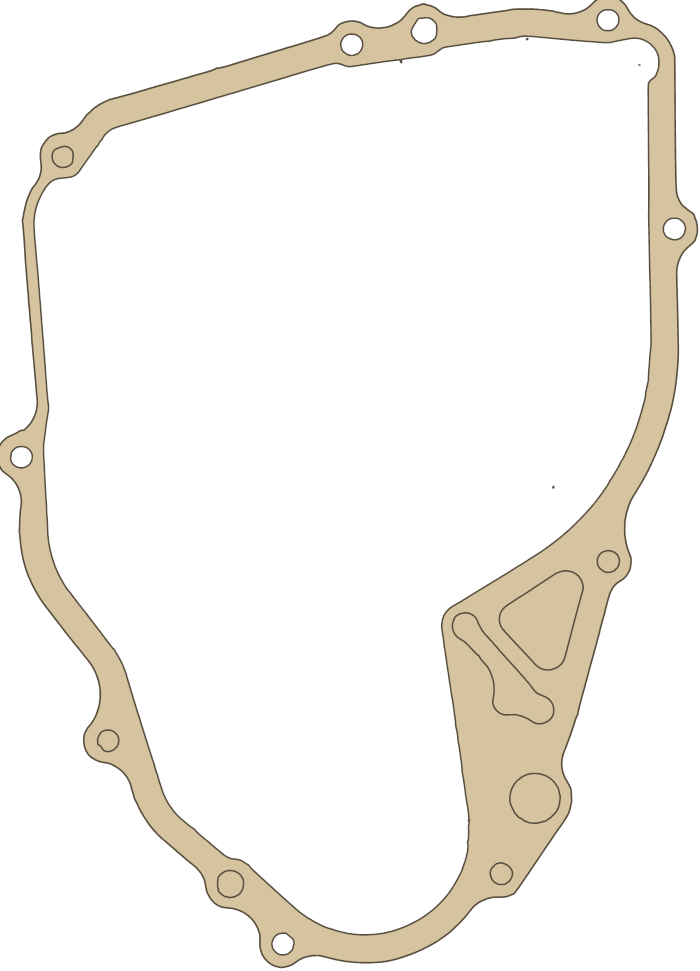 Yamaha GASKET, CRANKCASE COVER 3 gasket outline, OEM BAJ-15462-00, A material