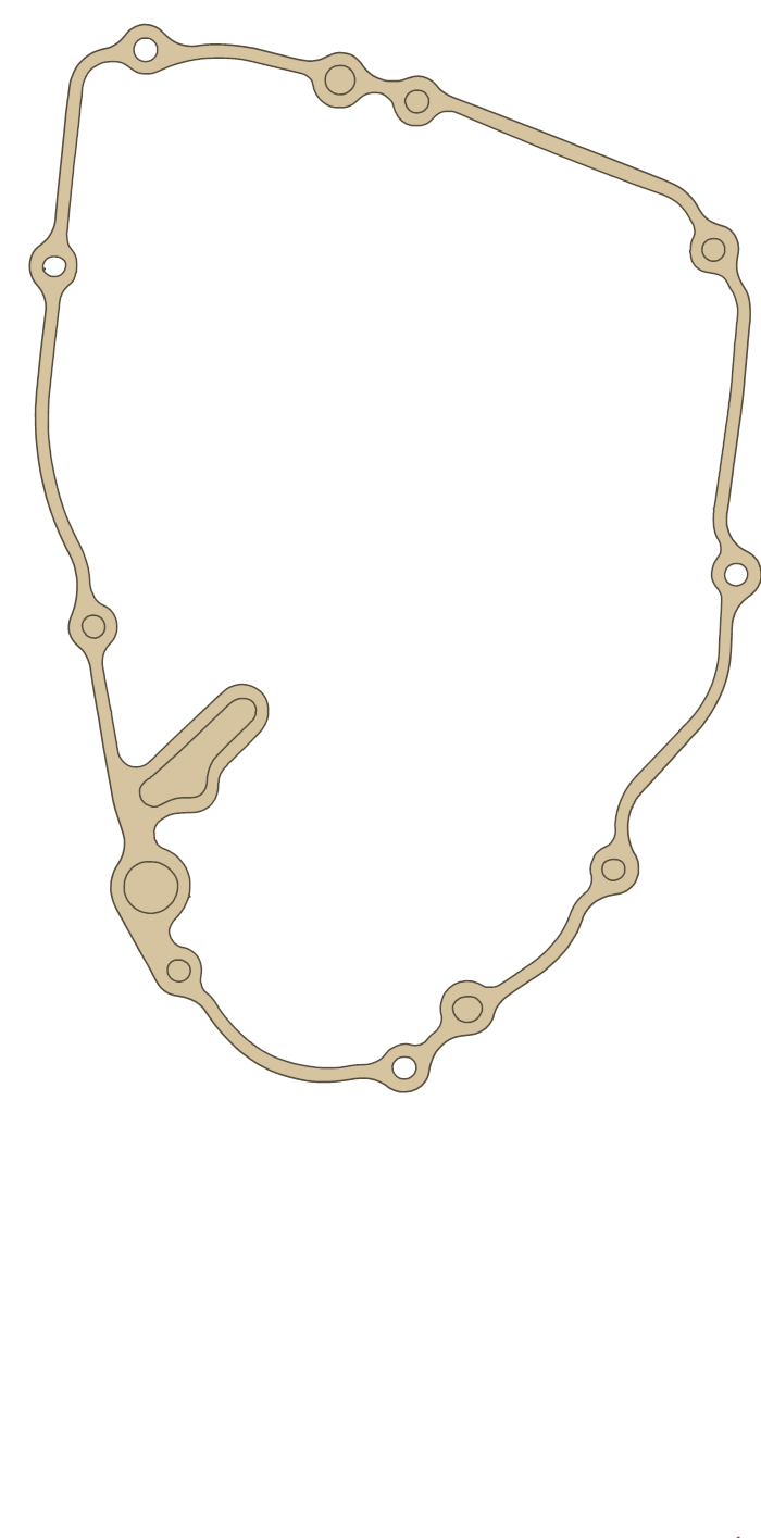 Yamaha YZ250 CRANKCASE COVER GASKET gasket outline