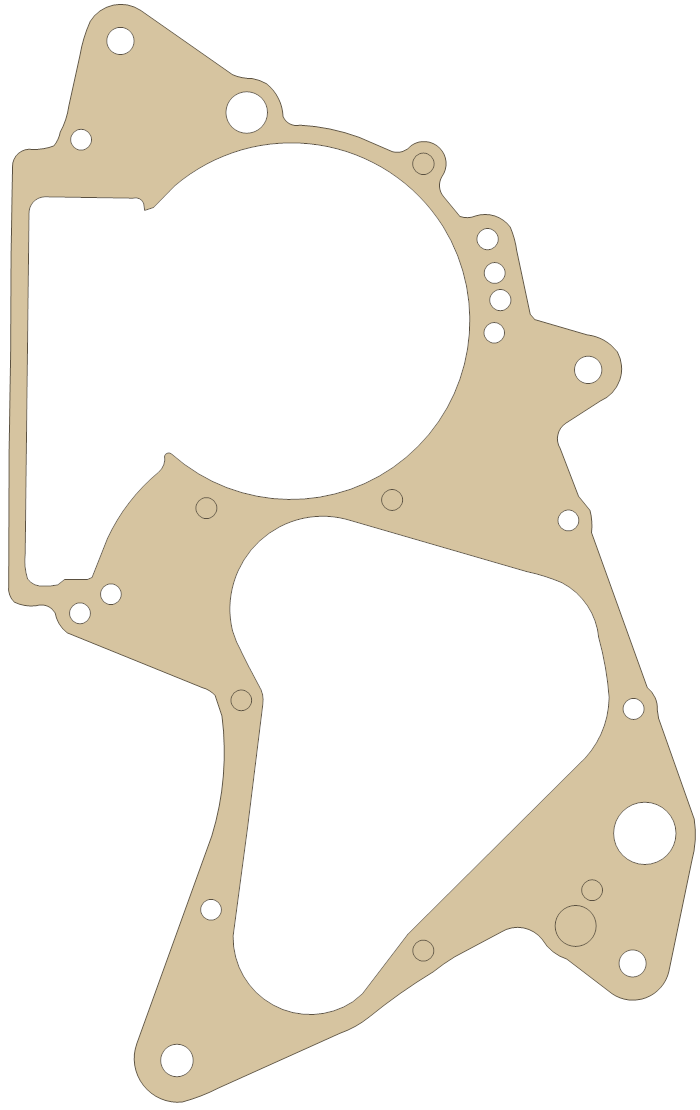 Suzuki PE250 Center Crankcase gasket outline