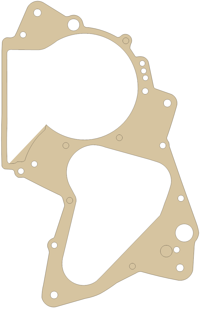 Suzuki RM370 Center Crankcase gasket outline