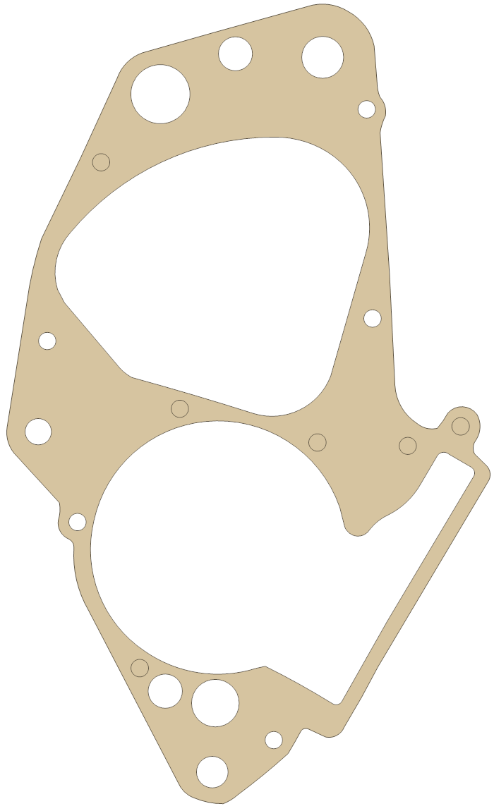 Suzuki Crankcase Cover gasket outline, OEM 11481-14500, A material