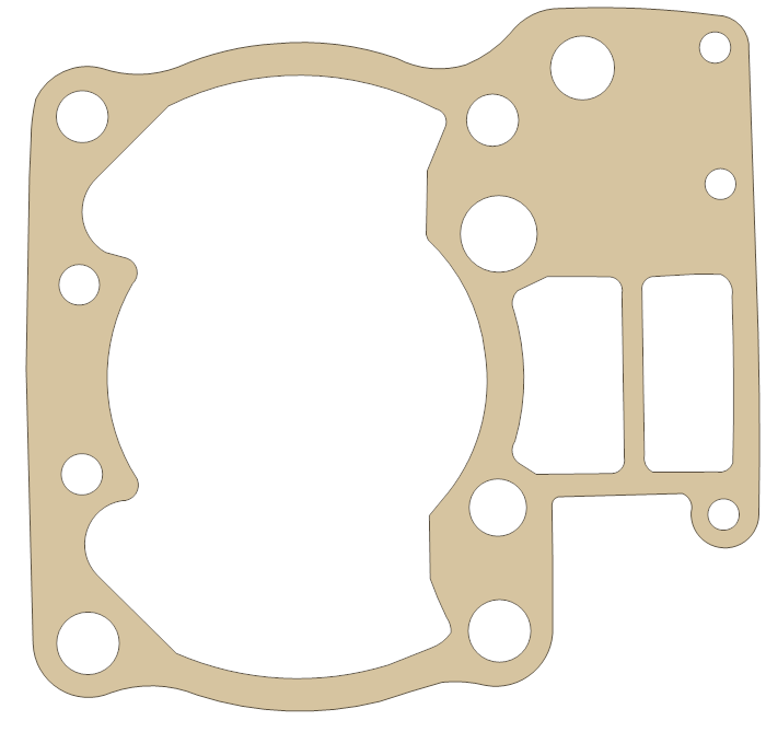 Suzuki Cylinder Base gasket outline, OEM 11241-00B20, A material