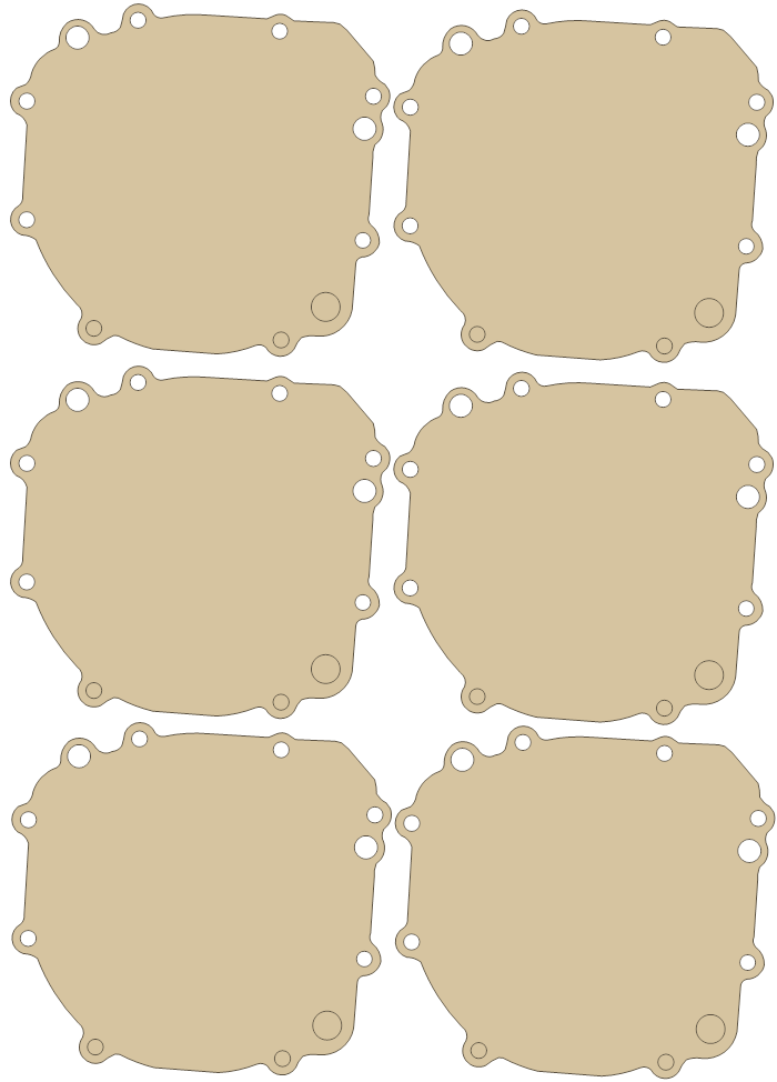 Suzuki Magneto Cover 6 sheet gasket outline, OEM 11483-33E01, A material