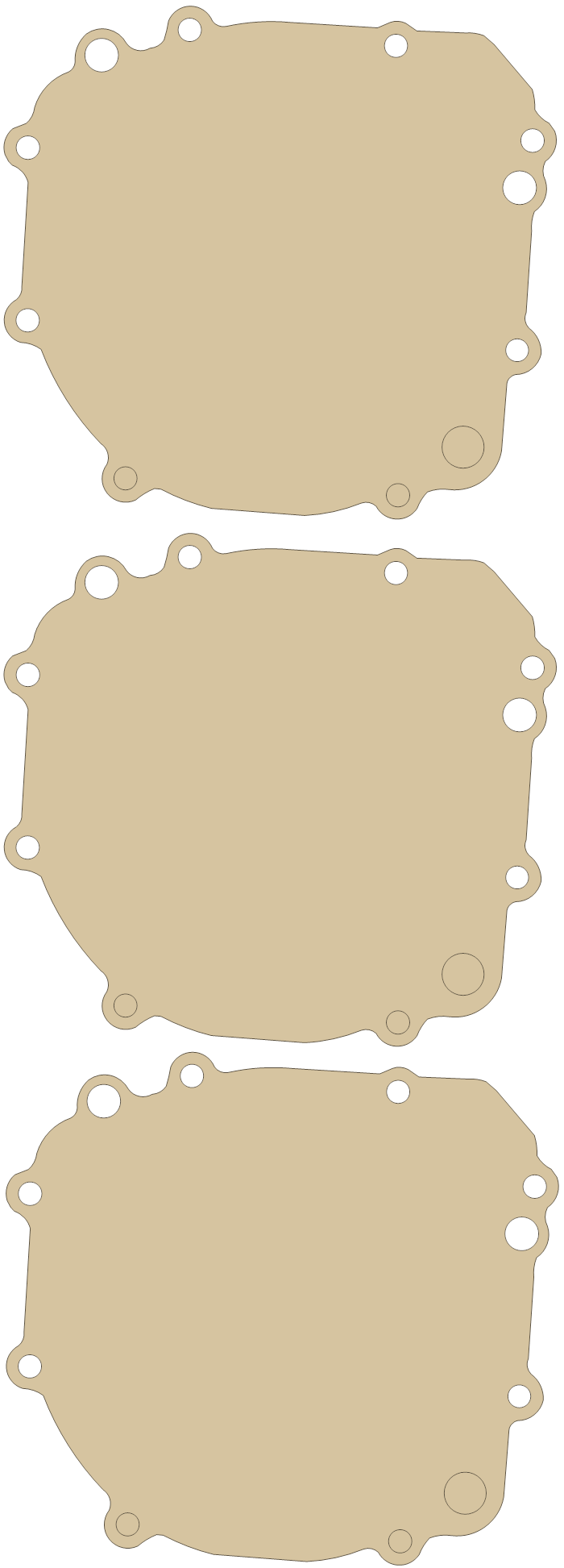 Suzuki GSX-R600 Magneto Cover 3 Sheet gasket outline