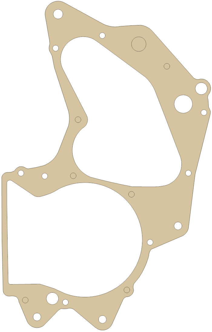Suzuki Crankcase gasket outline, OEM 11481-14210, A material