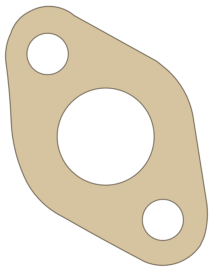 Suzuki JR50 Exhaust gasket outline