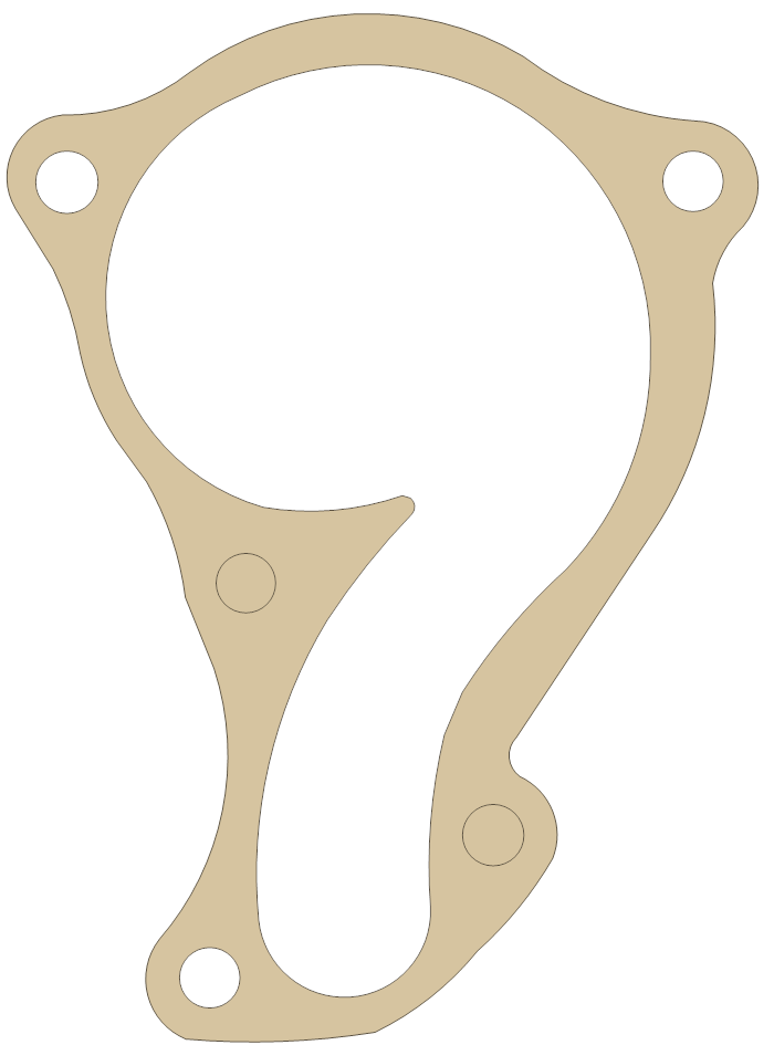 Suzuki RM250 Water Pump Case gasket outline