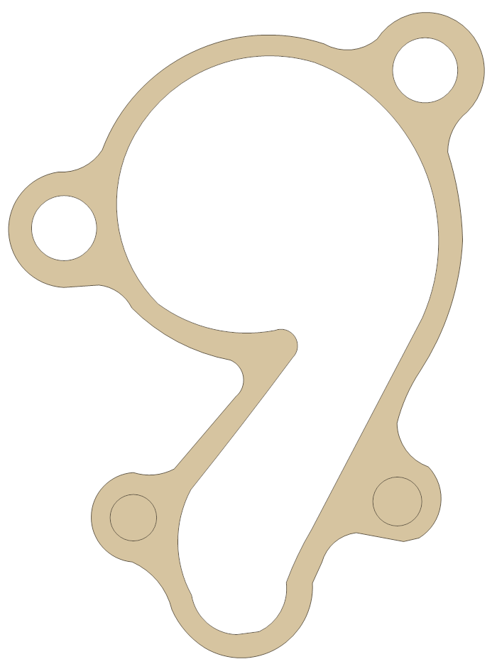 Suzuki 17431-01B02-H17 gasket outline, OEM 17431-01B02-H17, A material