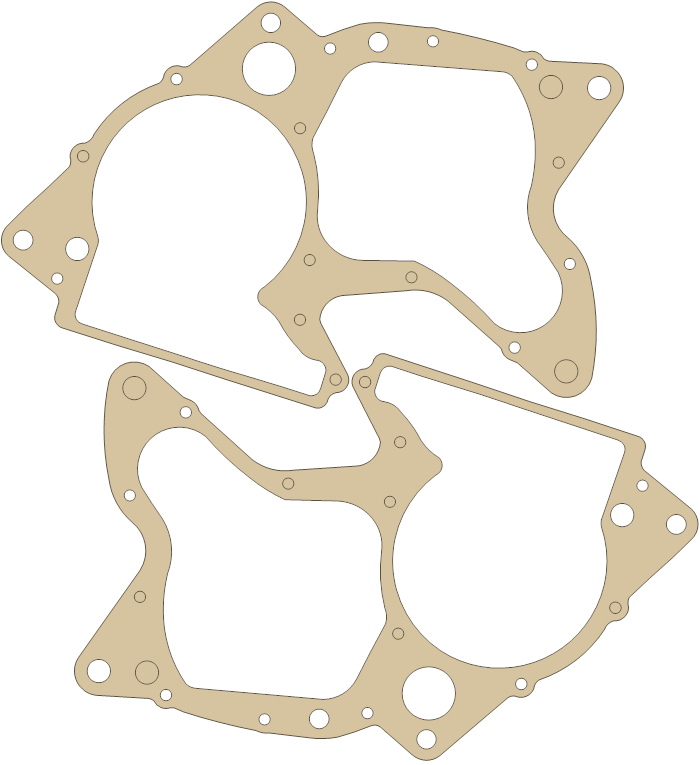 Suzuki PE400 Center Crankcase Set gasket outline