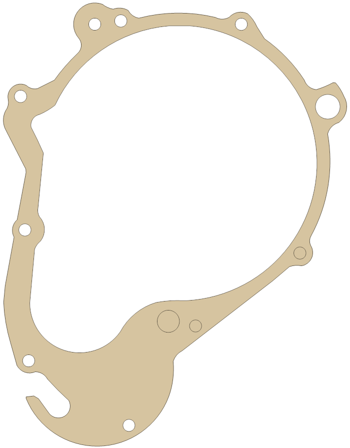 Suzuki 11483-09301 gasket outline, OEM 11483-09301, A material