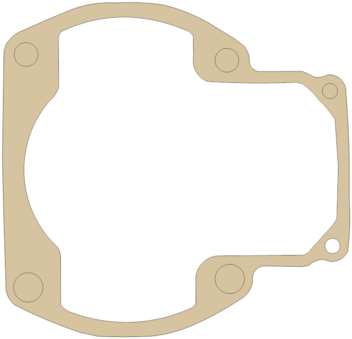 Suzuki PE400 Base gasket outline