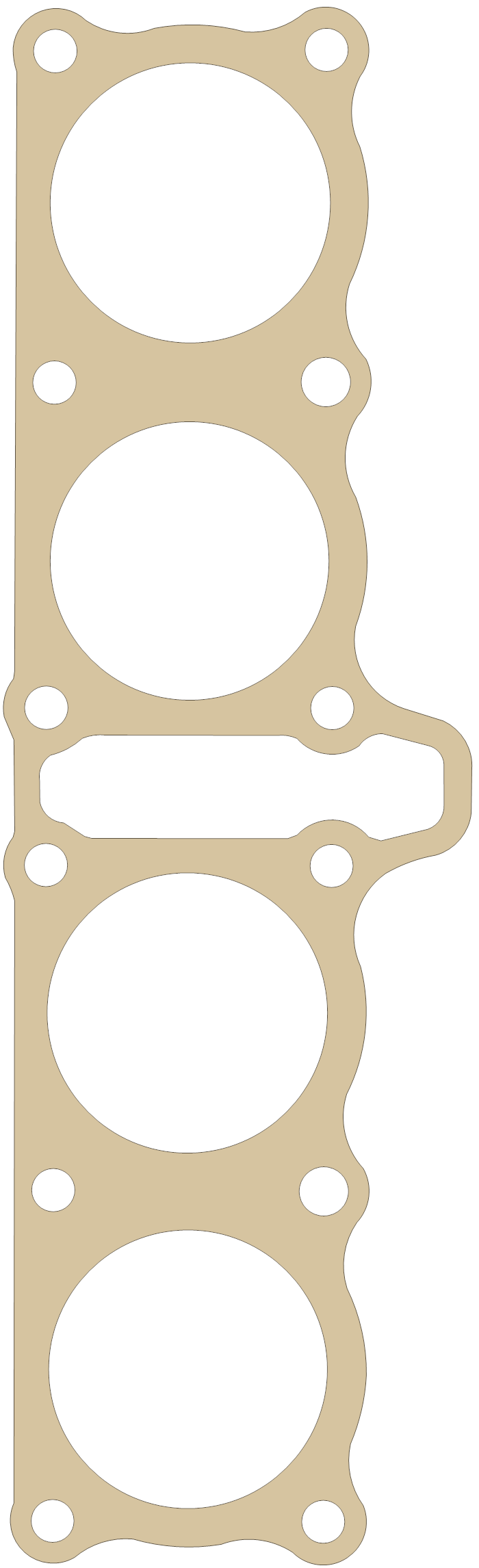 Suzuki GS750ES Cylinder gasket outline