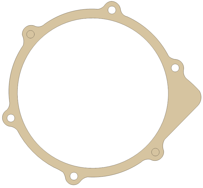 Suzuki Recoil gasket outline, OEM 18299-19B00, A material