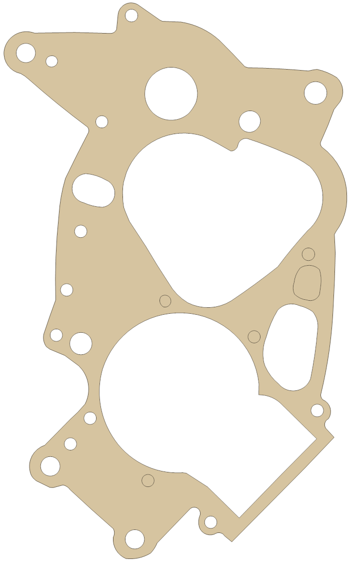Suzuki Crankcase gasket outline, OEM 11481-25000, A material