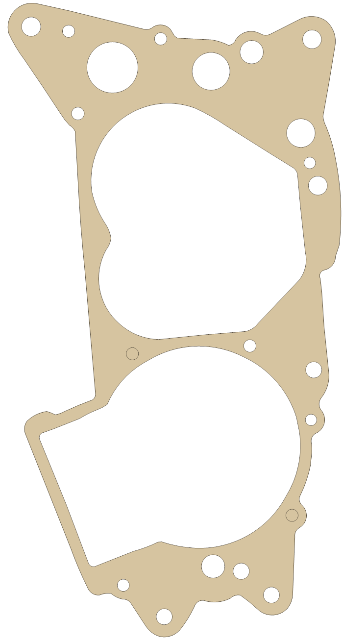 Suzuki Crankcase gasket outline, OEM 11481-30000, A material