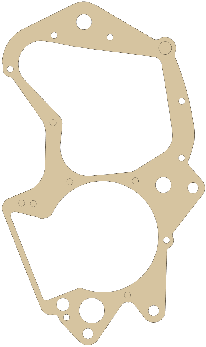 Suzuki Crankcase gasket outline, OEM 11481-14200, A material