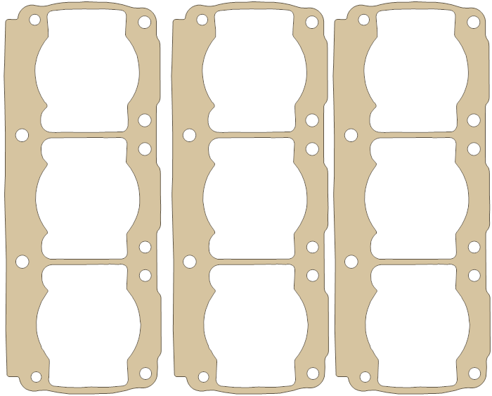 KT Cylinder A Sheet gasket outline, OEM dm3-000, A material