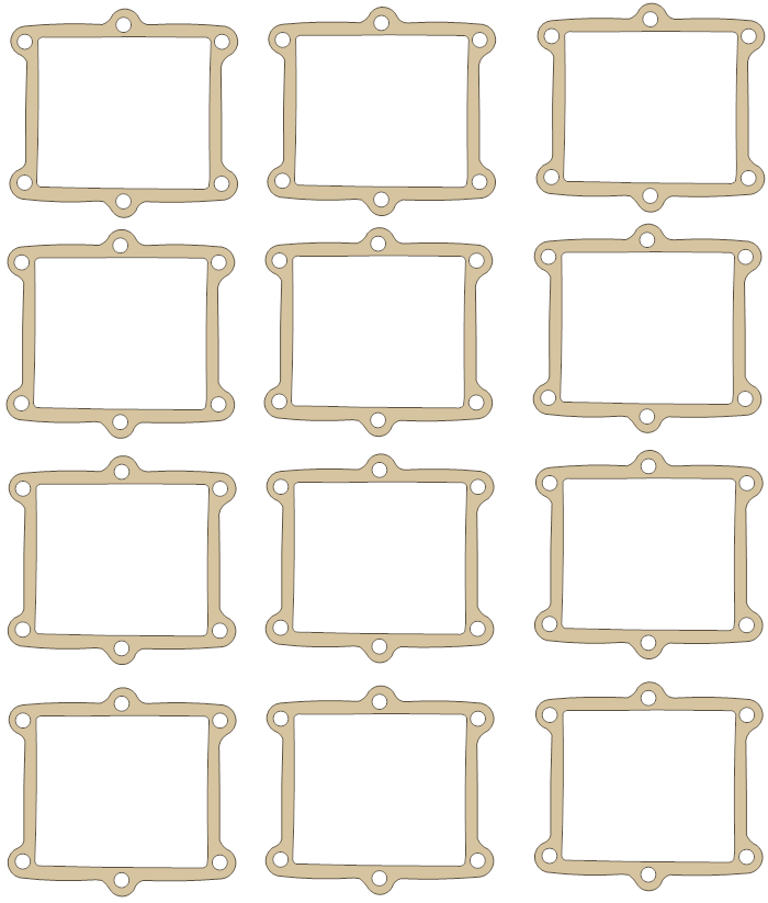 KT CR500R Reed Valve - Sheet gasket outline