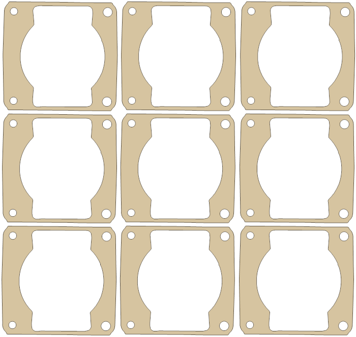 KT Cougar Cylinder Base B material Sheet gasket outline