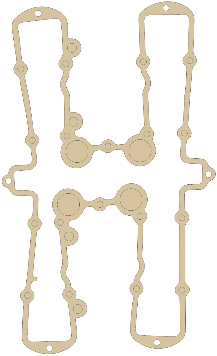 Kawasaki Cylinder Head Cover gasket outline, OEM 11009-1237, B material