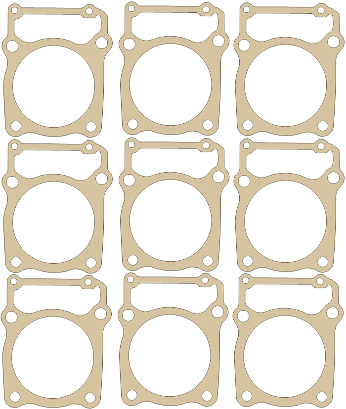 Kawasaki KLX250 Cylinder Base Gasket SET gasket outline