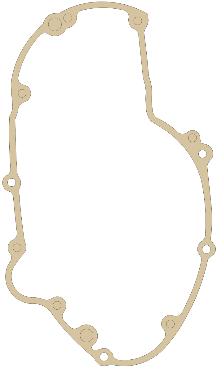 Kawasaki Clutch Cover gasket outline, OEM 11060-1476, A material