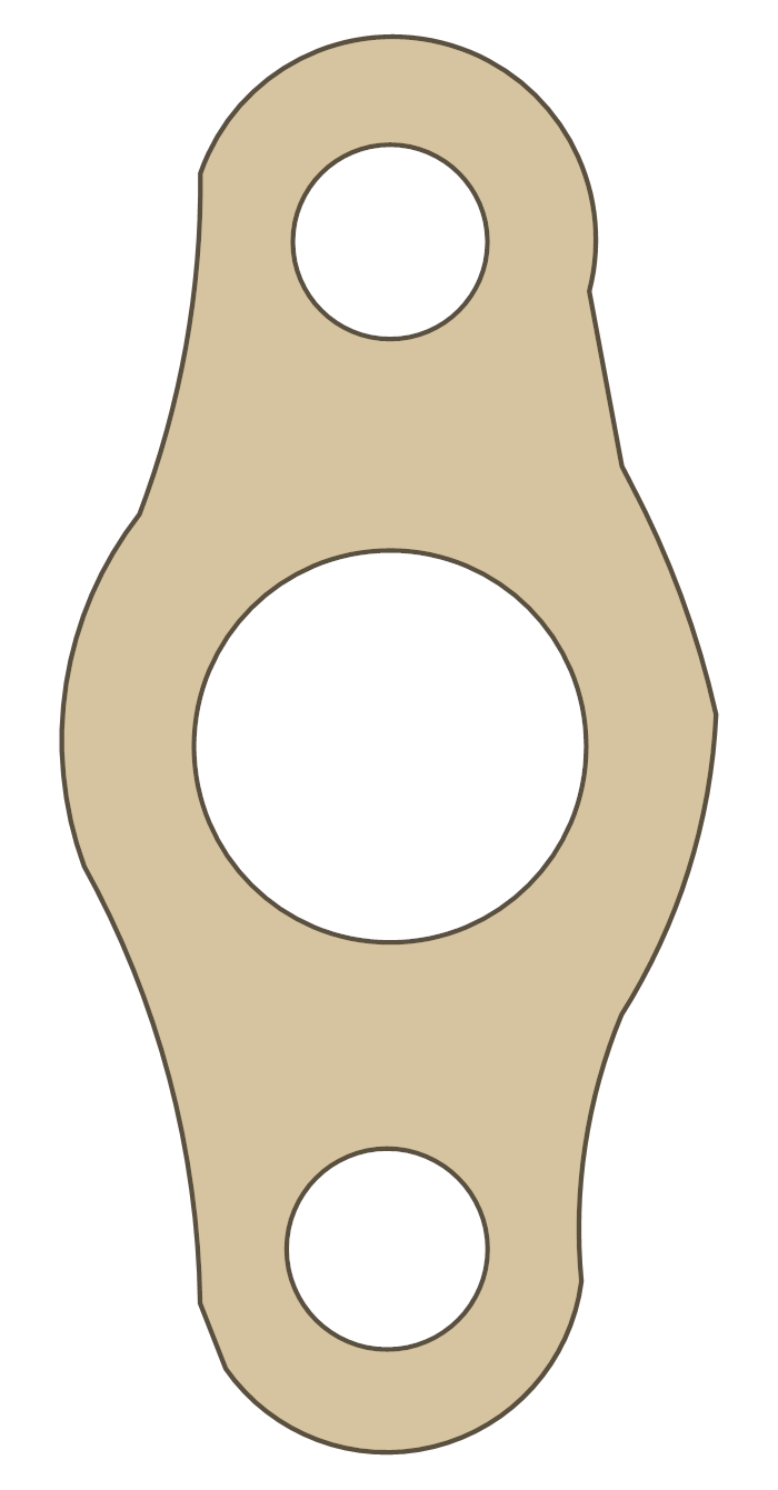 Kawasaki Elbow gasket outline, OEM 11060-1927, A material