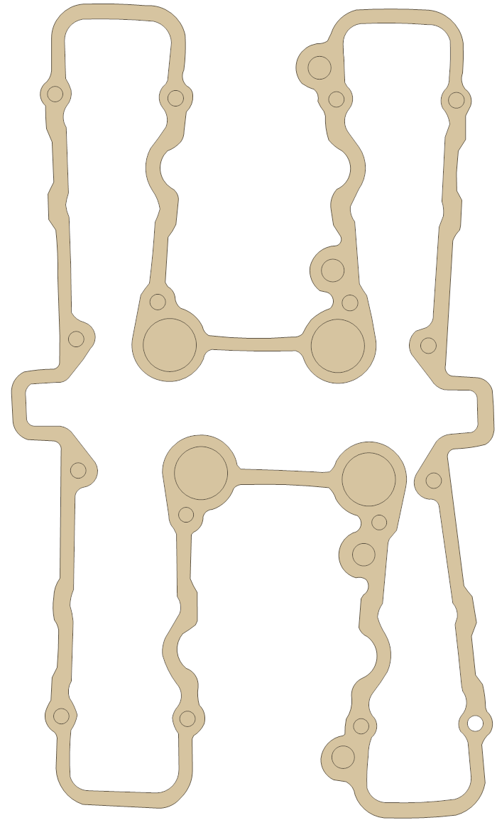 Kawasaki Cylinder Head Cover gasket outline, OEM 11009-1050, B material