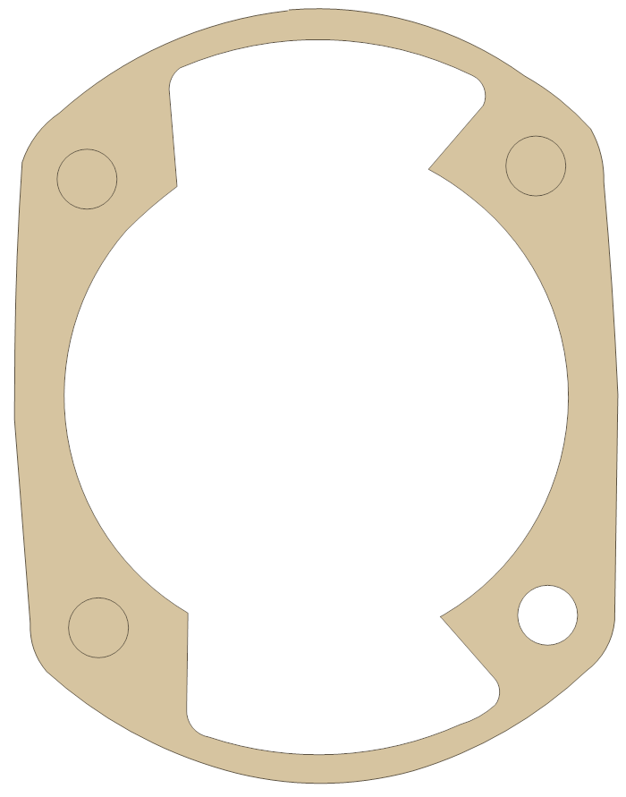 Kawasaki KX400 Cylinder Base gasket outline