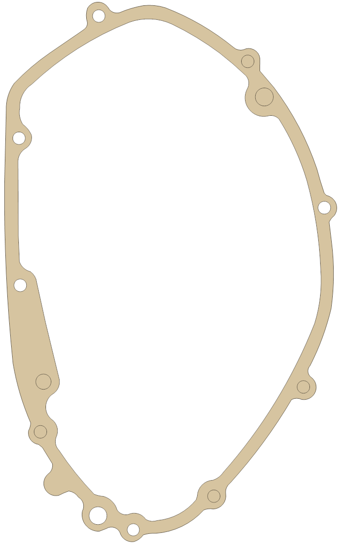 Kawasaki RH, Engine Cover gasket outline, OEM 14046-027, A material