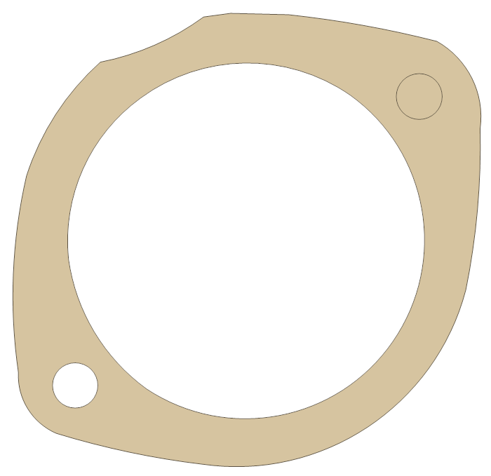 Kawasaki Exhaust Pipe gasket outline, OEM 18067-017, B material