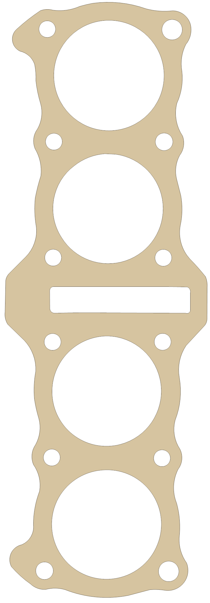 Kawasaki Z1 Cylinder Base gasket outline